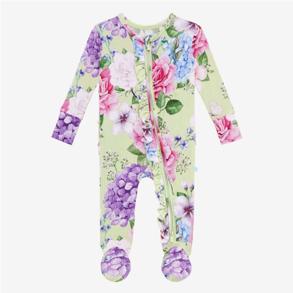 Posh Peanut Ruffled Footie 6-9M Georgina